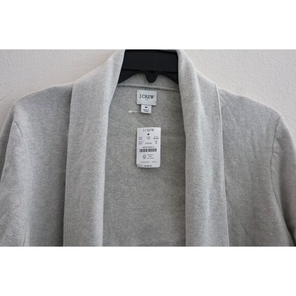 J. Crew BA866 Women's Sz Medium Light Gray Heather Chelsea Sweater Blazer - Picture 4 of 8
